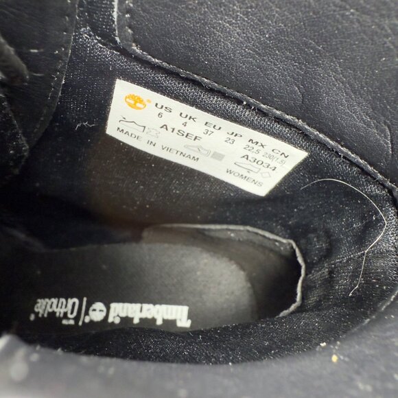 New Timberland Camdale Ankle Sz 6 Women's Bootie Leather in BLACK A1SEF Sample - Picture 7 of 8